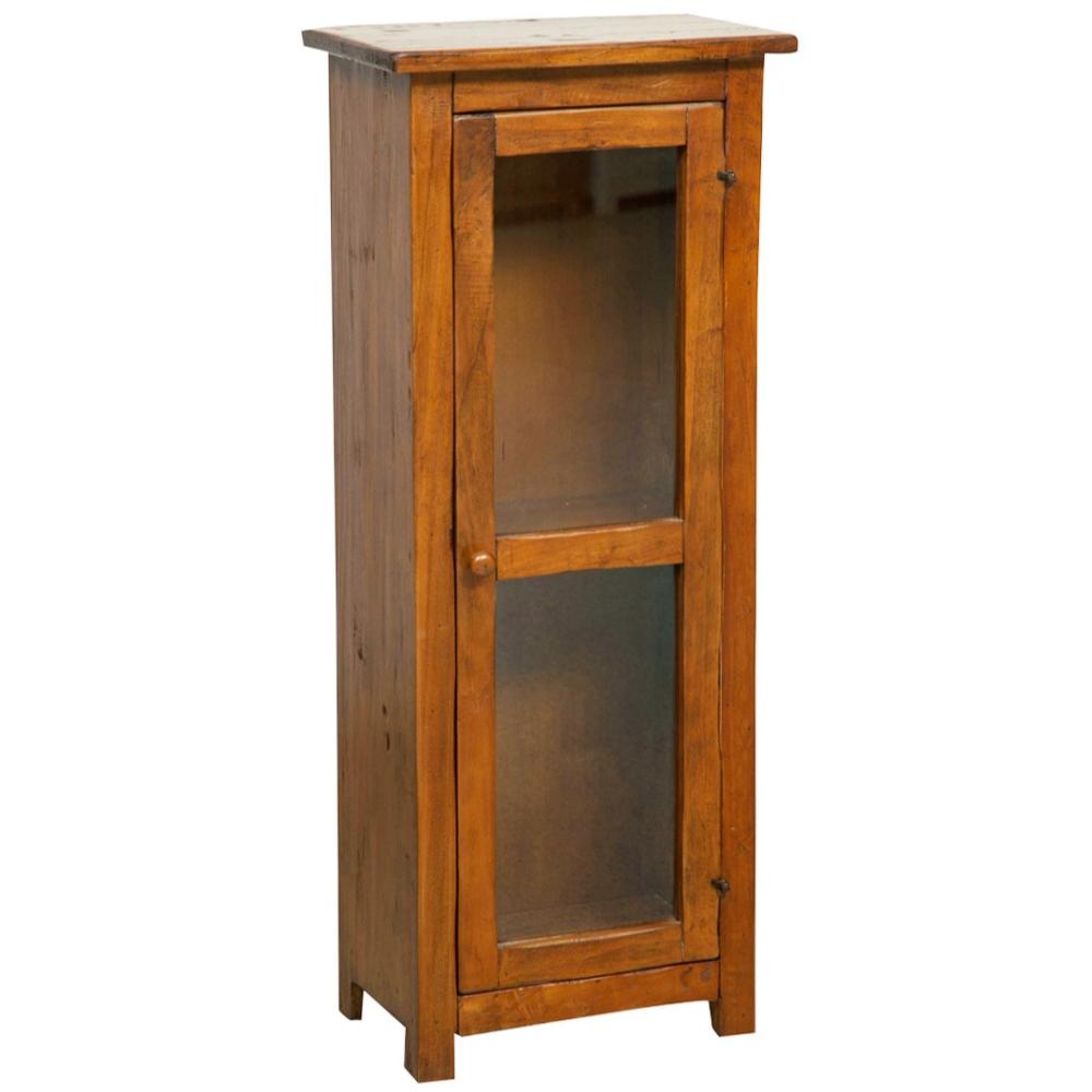 rusztikus videki vitrines szekreny tomorfa mediterran provence provanszi barna antikolt vintage regies paraszthaz balaton butor furdoszoba keskeny vitrines butor.jpg